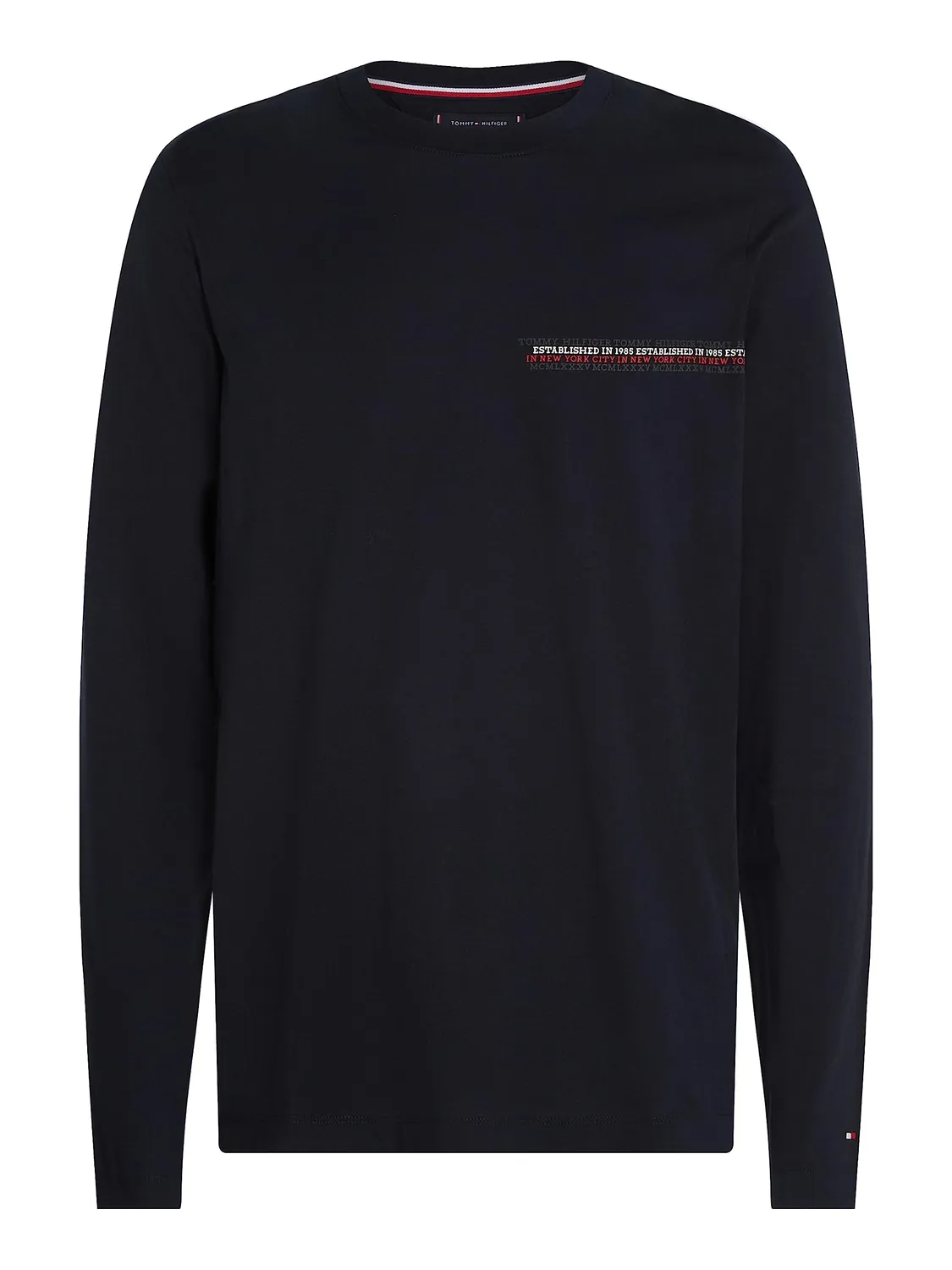 Tommy Hilfiger Monotype MW0MW32621 Maglietta Maniche Lunghe Bianca Cotone