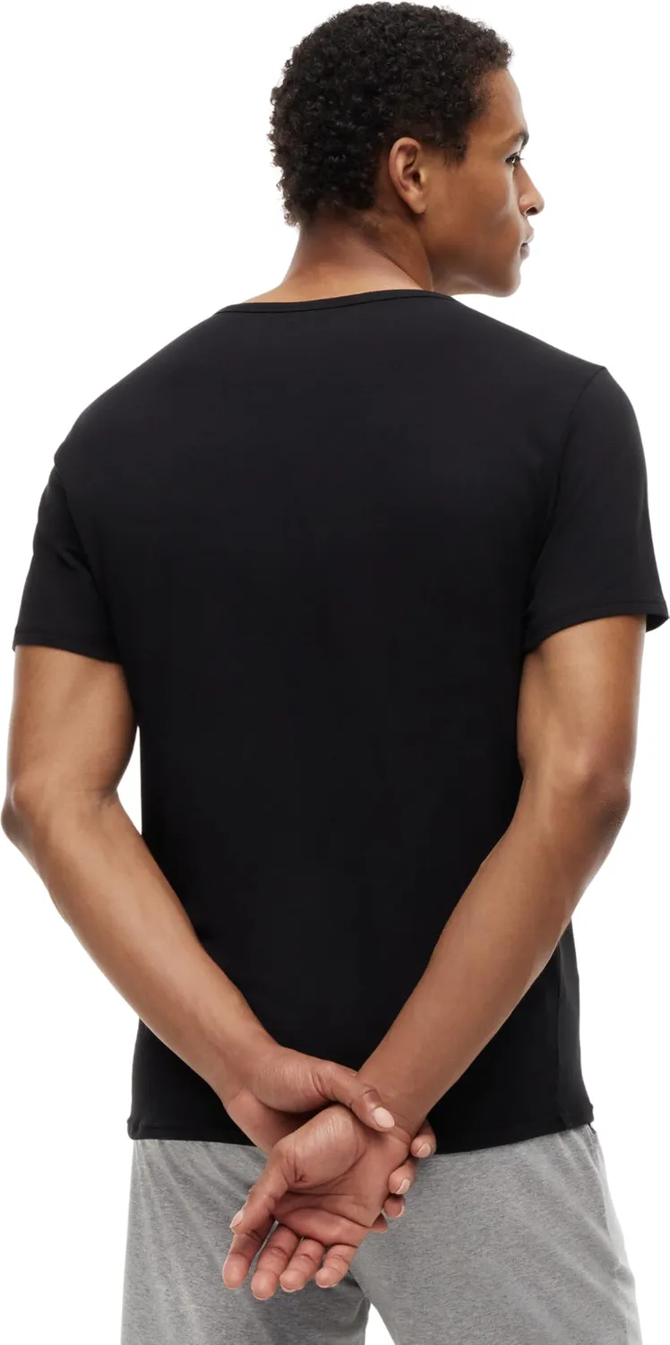 Tommy Hilfiger Stretch Scollo a V T-Shirt Uomo 3 Pezzi Nera