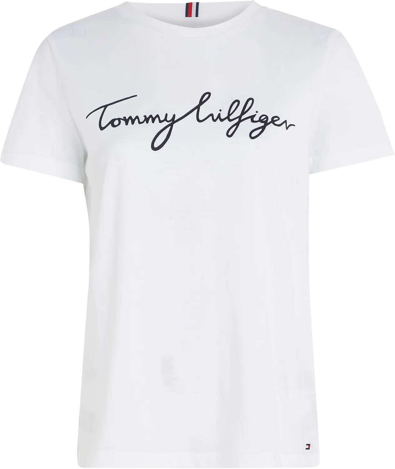 Tommy T-shirt donna bianco Optic White grafica cotone