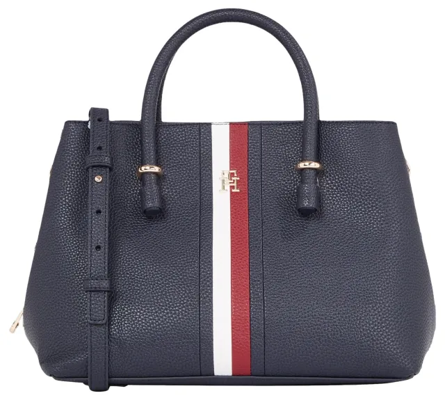 Tommy Hilfiger TH Emblem Satchel borsa donna blu spazio OS