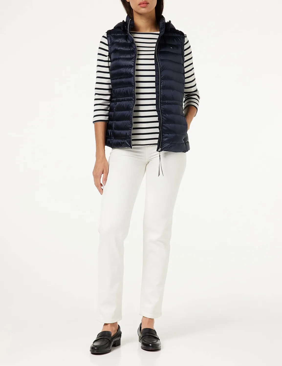 Tommy Hilfiger Slim Cody Rib Top Donna Desert Sky