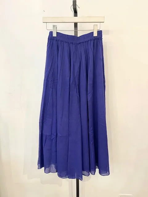Lol Roma Voile gonna lunga cotone blu navy elastico
