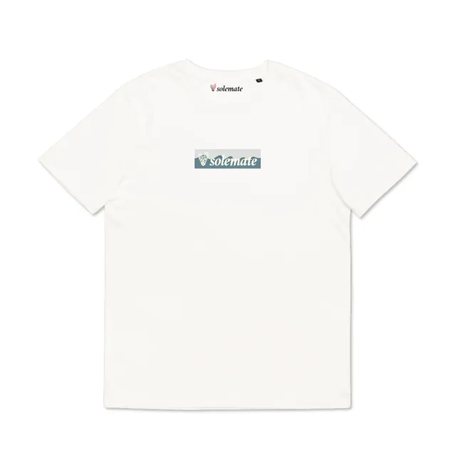 Solemate Box Logo Wave Aqua t-shirt bianca cotone