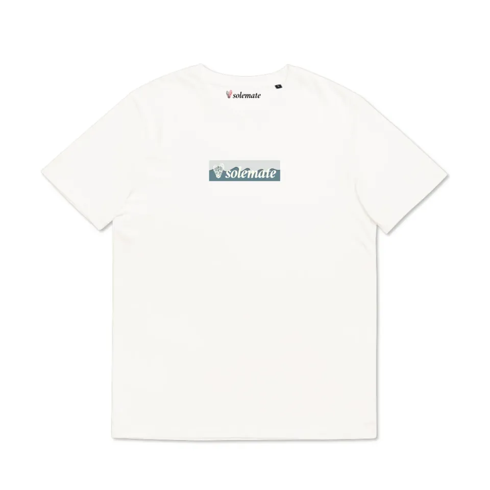 Solemate Box Logo Wave Aqua t-shirt bianca cotone