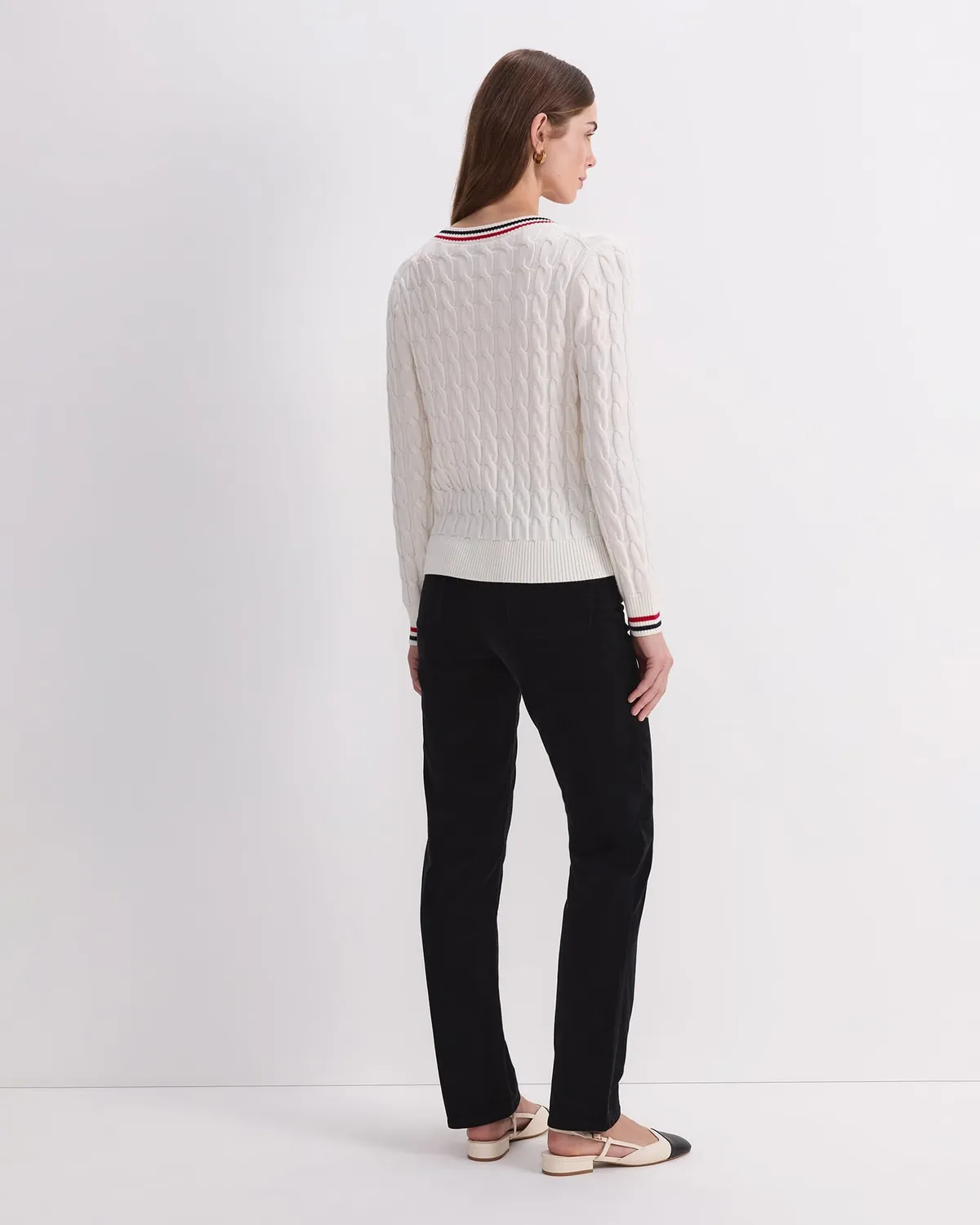 Sportscraft Merino Cable Maglione scollo V lana merino