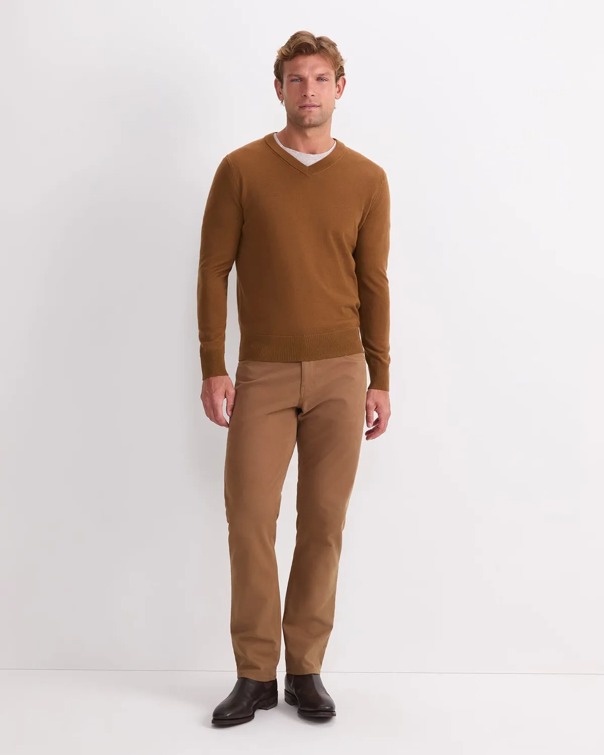 Sportscraft Merino V-Neck maglione uomo lana merino
