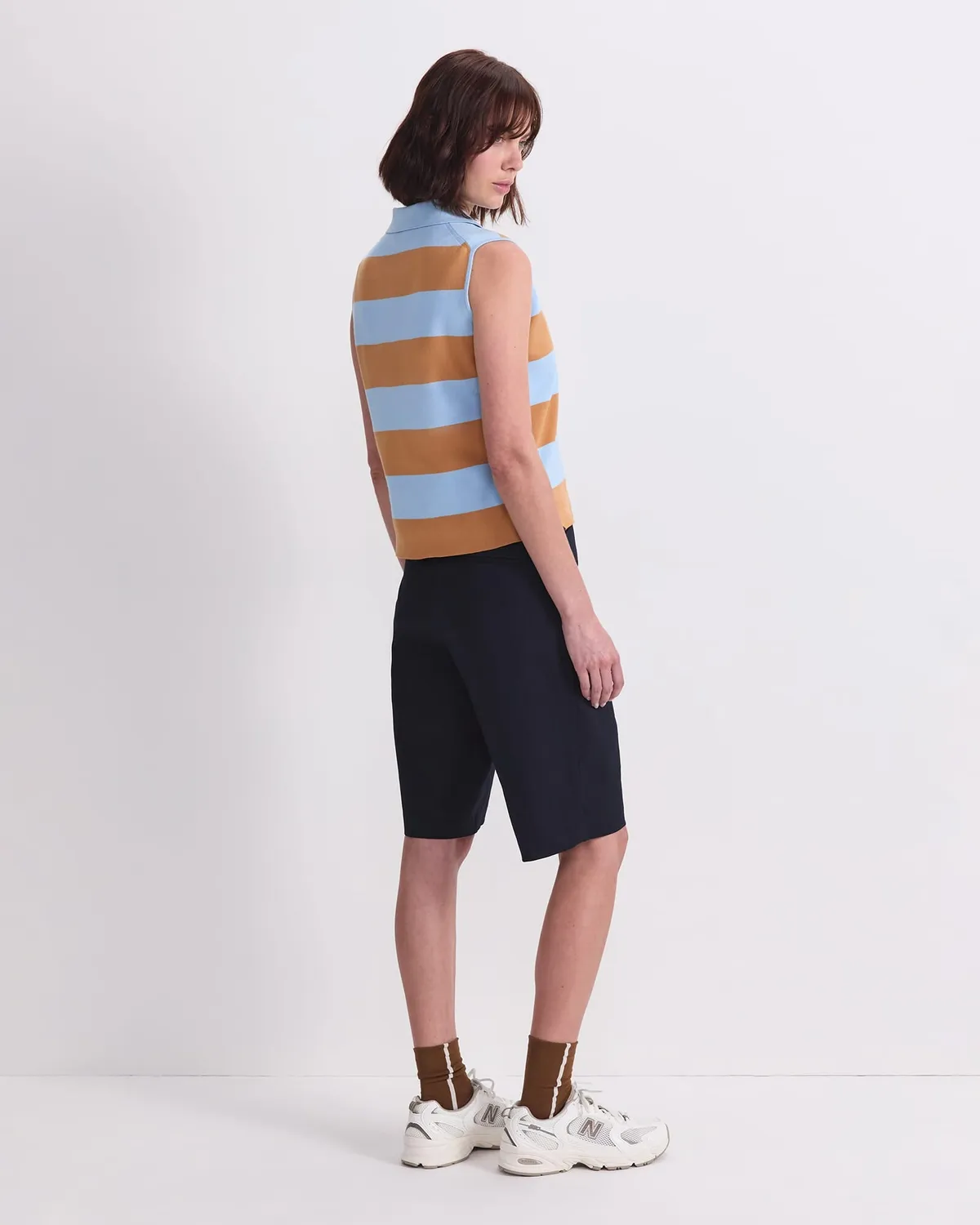 Sportscraft Knit Sleeveless Polo Tank top maglia scollo polo
