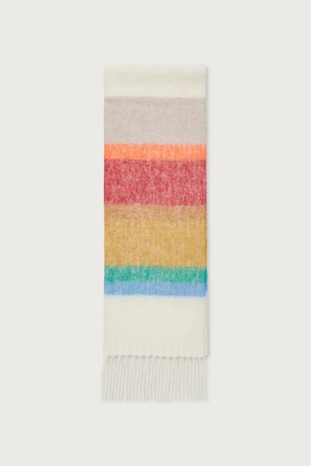 Massimo Alba Rainbow sciarpa soy alpaca righe