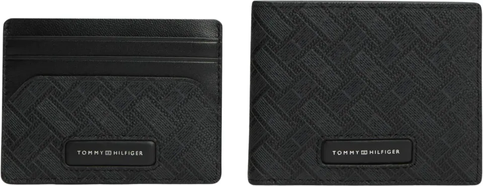 Tommy Hilfiger AM0AM14806 portafoglio uomo nero monogramma
