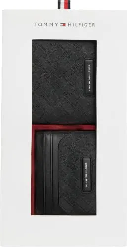 Tommy Hilfiger AM0AM14806 portafoglio uomo nero monogramma