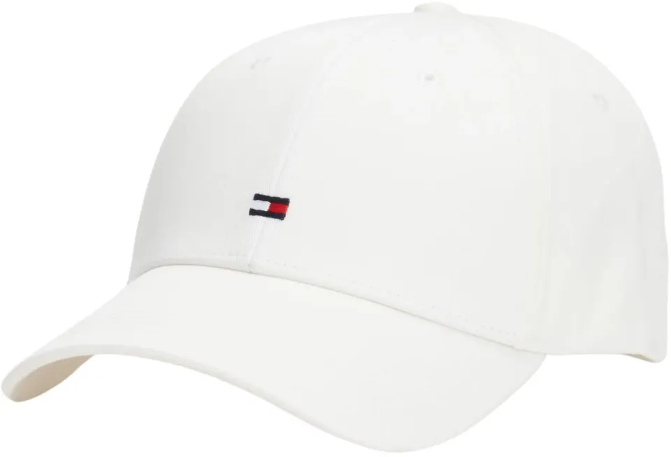 Tommy Hilfiger Essential Flag cappellino bianco in lino