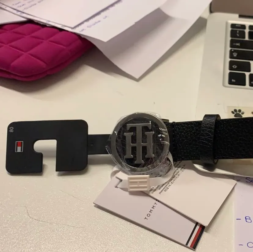 Tommy Hilfiger TH Round Buckle Belt 3.0 Cintura Nera 95