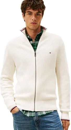 Tommy Hilfiger Rib Zip Through pullover uomo zip collo coreano