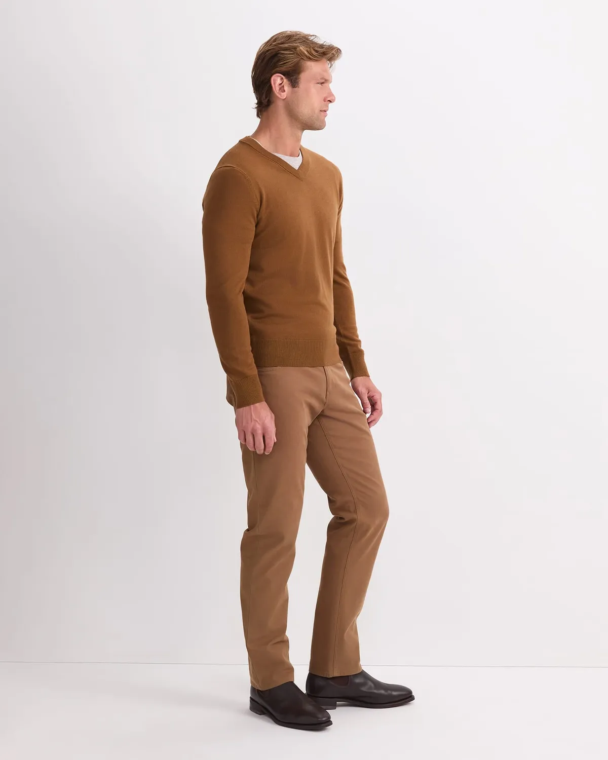 Sportscraft Merino V-Neck maglione uomo lana merino