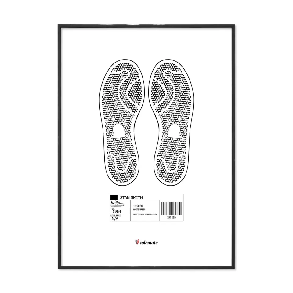 Solemate Stan Smith Footprints stampa 25x35 carta patinata