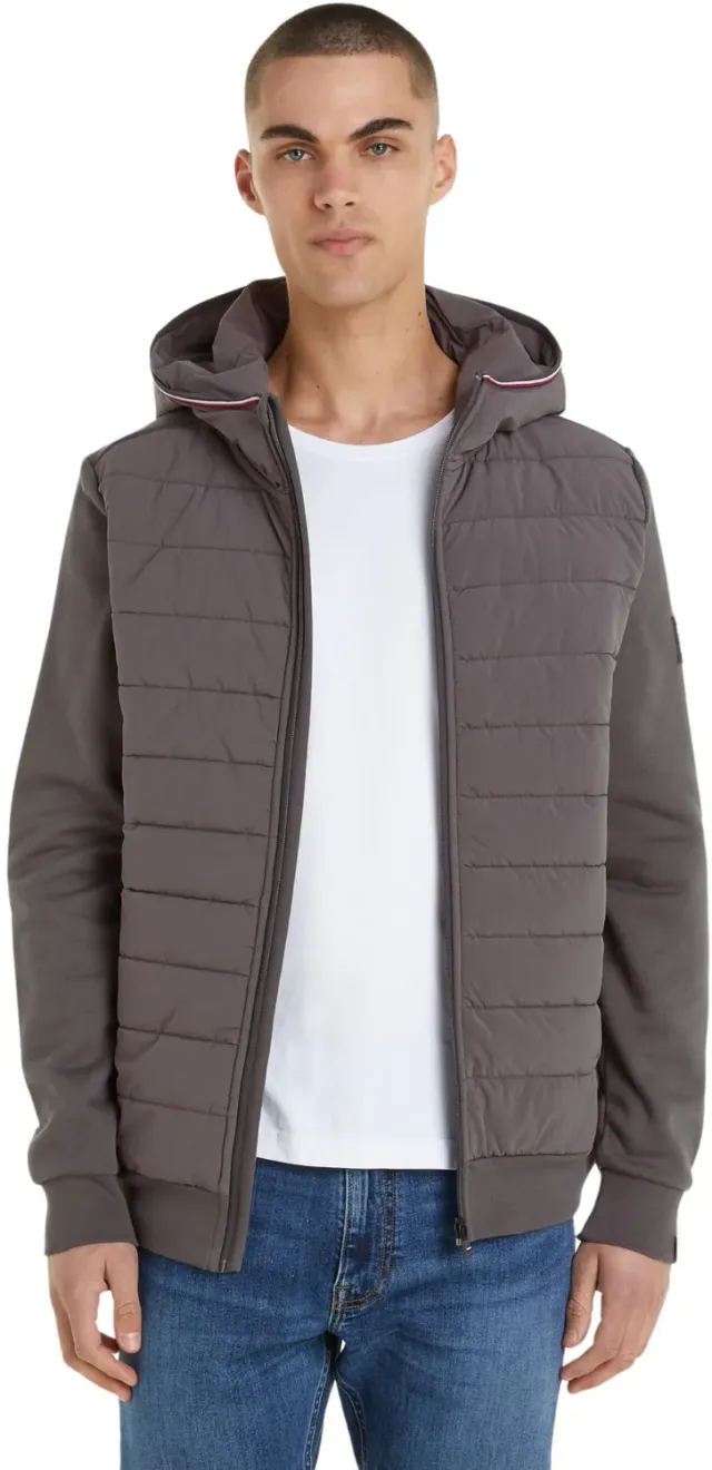 Tommy Hilfiger felpa zip cappuccio uomo XS grigia Dark Ash