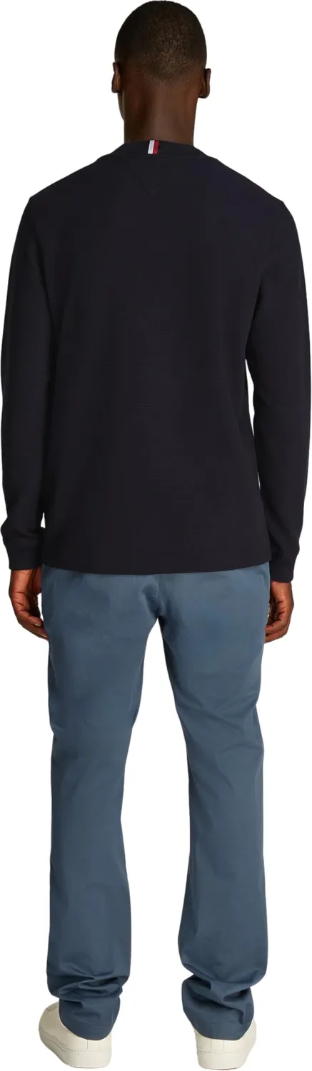 Tommy Hilfiger Textured maglietta uomo maniche lunghe grigia