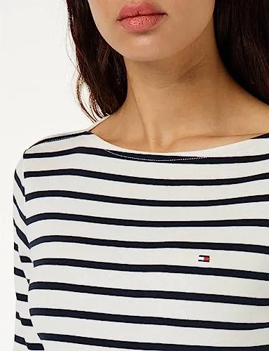 Tommy Hilfiger Slim Cody Rib Top Donna Desert Sky