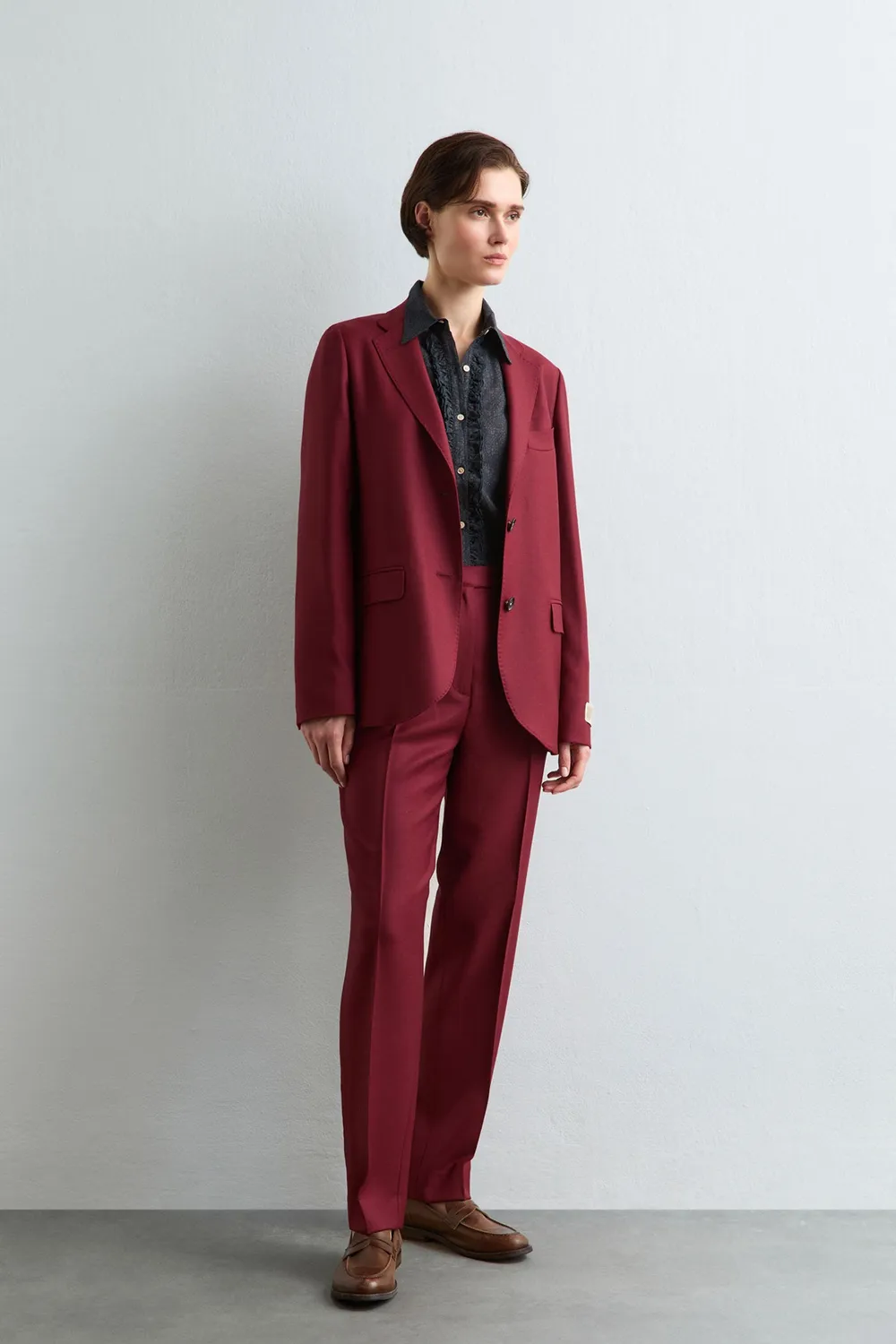 Massimo Alba Charlize camicia donna steel blue cashmere