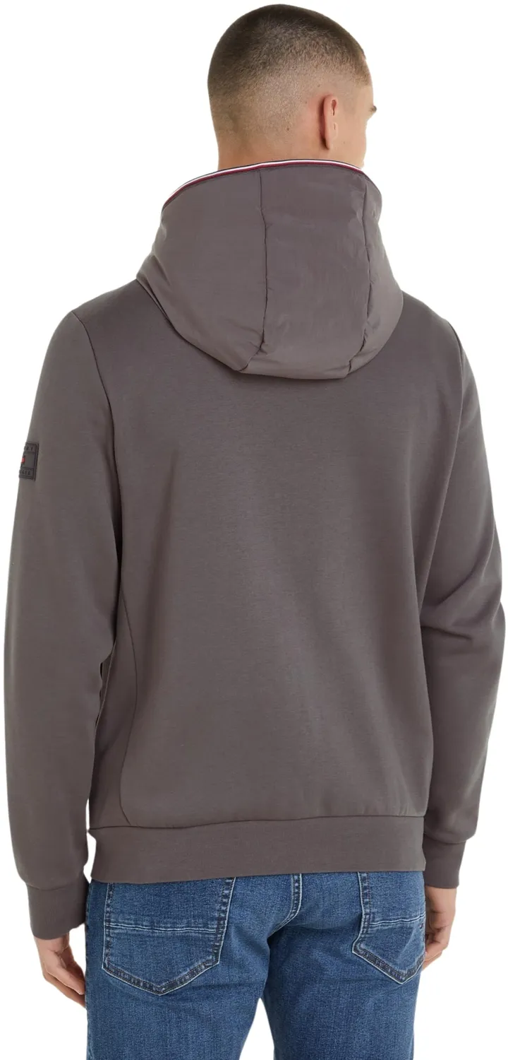 Tommy Hilfiger felpa zip cappuccio uomo XS grigia Dark Ash