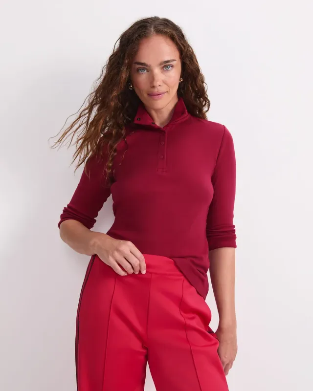 Sportscraft Lucy top collo alto costine snap