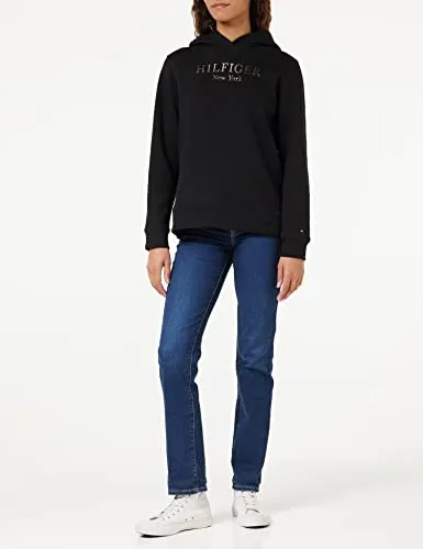 Tommy Hilfiger WW0WW37181 felpa donna nera foil