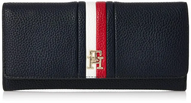 Tommy Hilfiger TH Emblem Large Flap portafoglio donna pelle