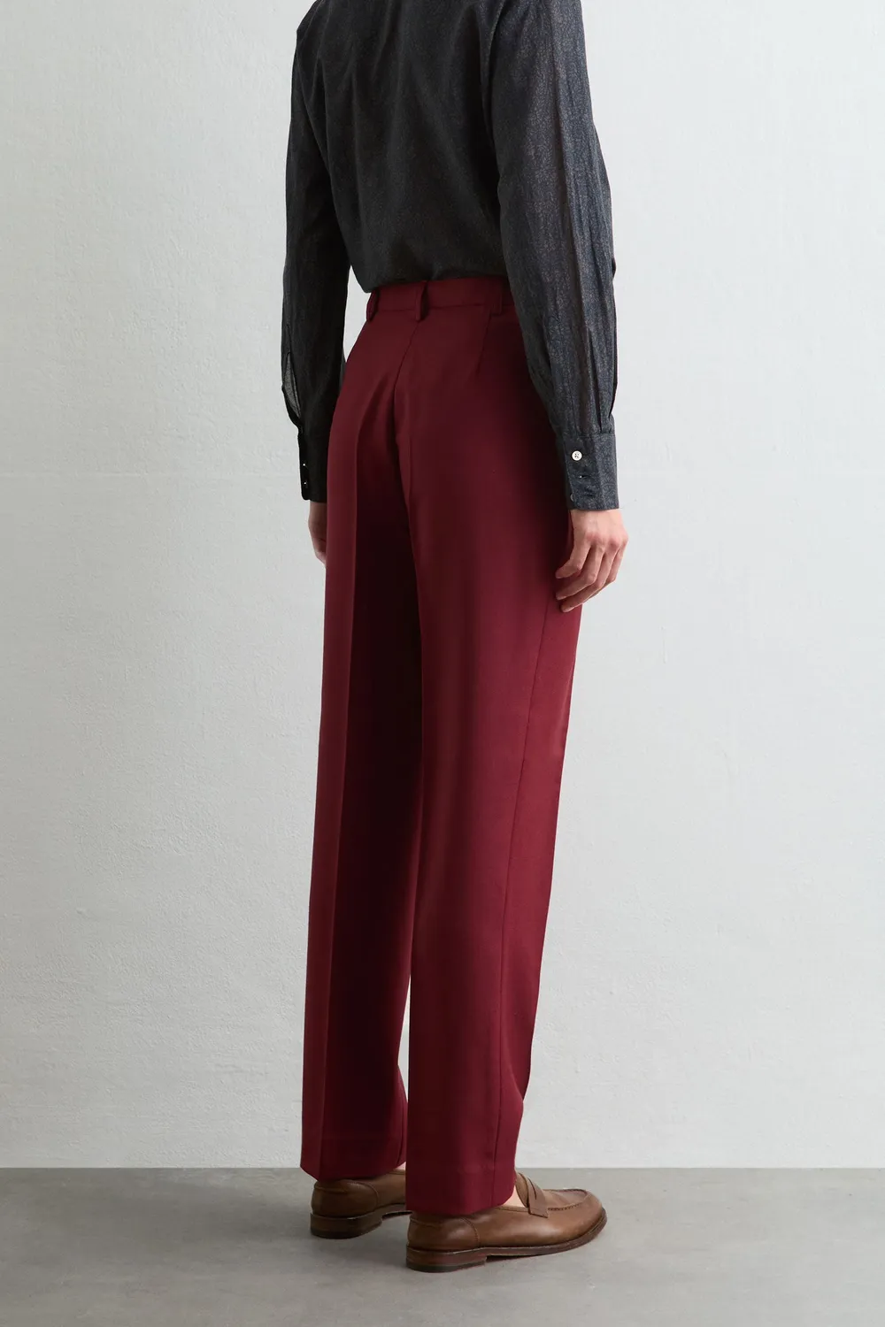 Massimo Alba Illinois pantaloni donna bordeaux lana