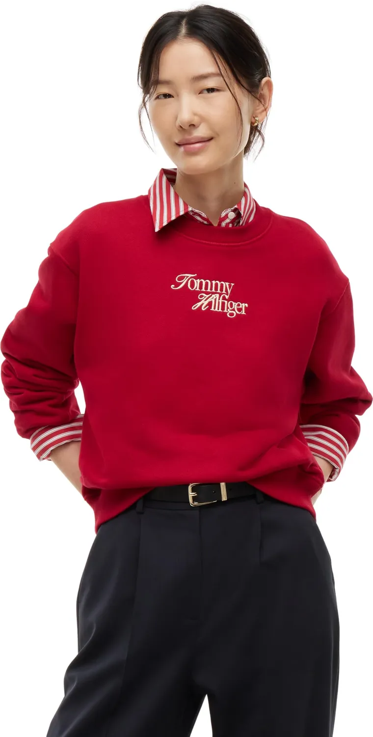 Tommy Hilfiger Script WW0WW51598 felpa donna girocollo