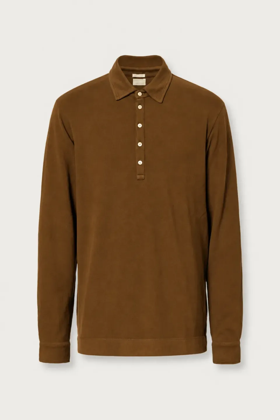 Massimo Alba Raya polo manica lunga bronze cashmere