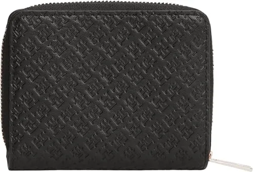 Tommy Hilfiger TH Icon AW0AW18474 portafoglio donna nero zip