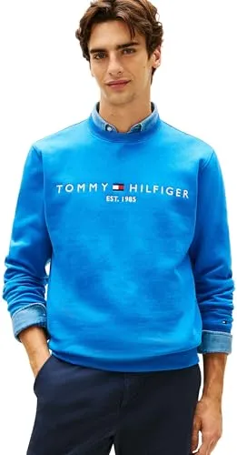 Tommy felpa logo uomo blu Blue Orbit M girocollo