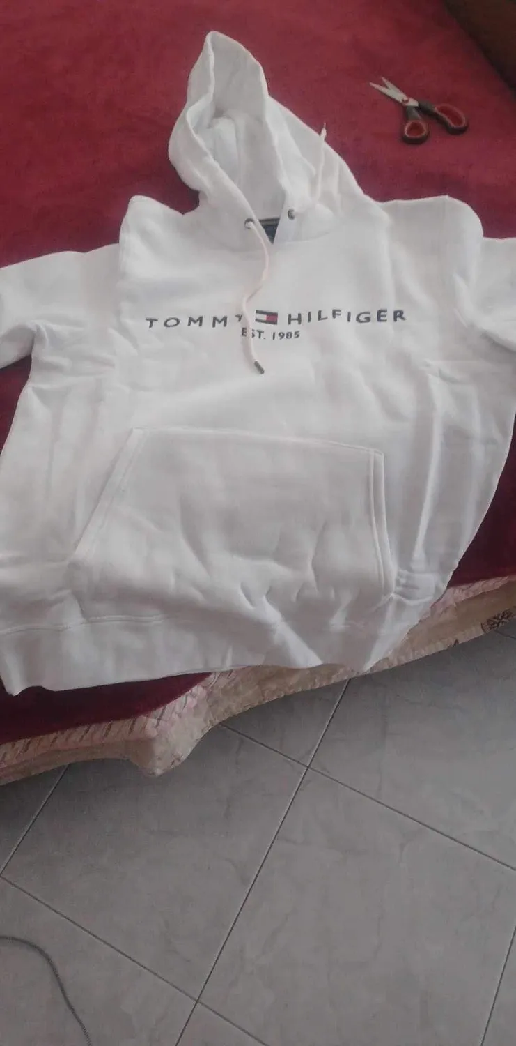 Tommy Hilfiger Tommy Logo felpa uomo cappuccio blu