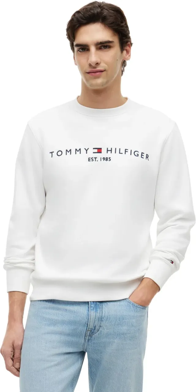 Tommy Hilfiger Logo Felpa Uomo Girocollo Cotone