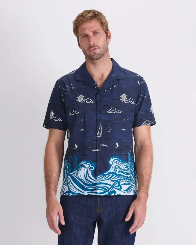 Sportscraft Neilson Resort camicia uomo stampa nautica