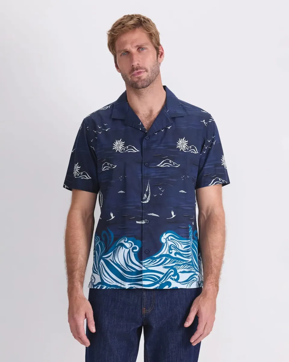 Sportscraft Neilson Resort camicia uomo stampa nautica