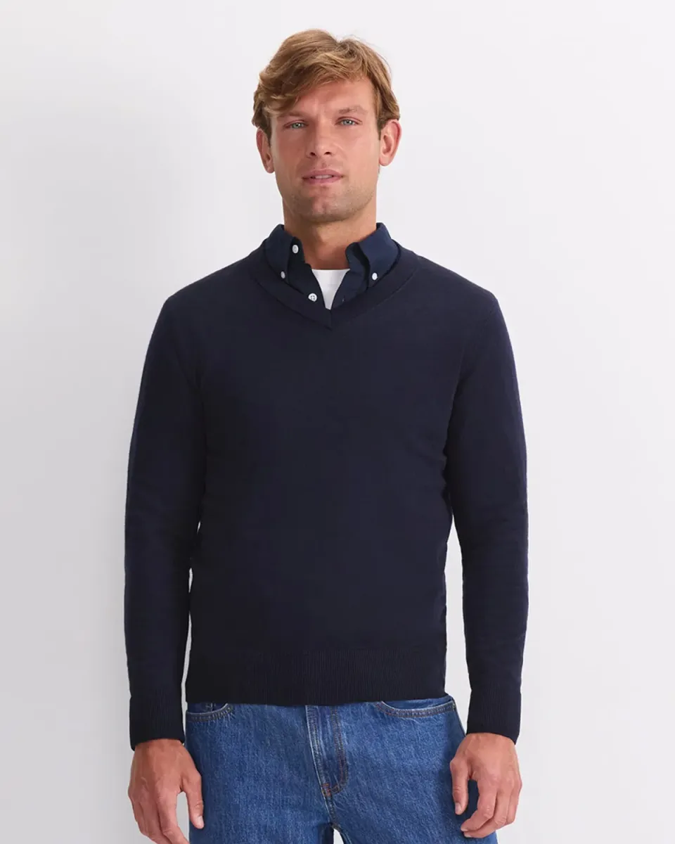 Sportscraft Merino V-Neck maglione uomo lana scollo V