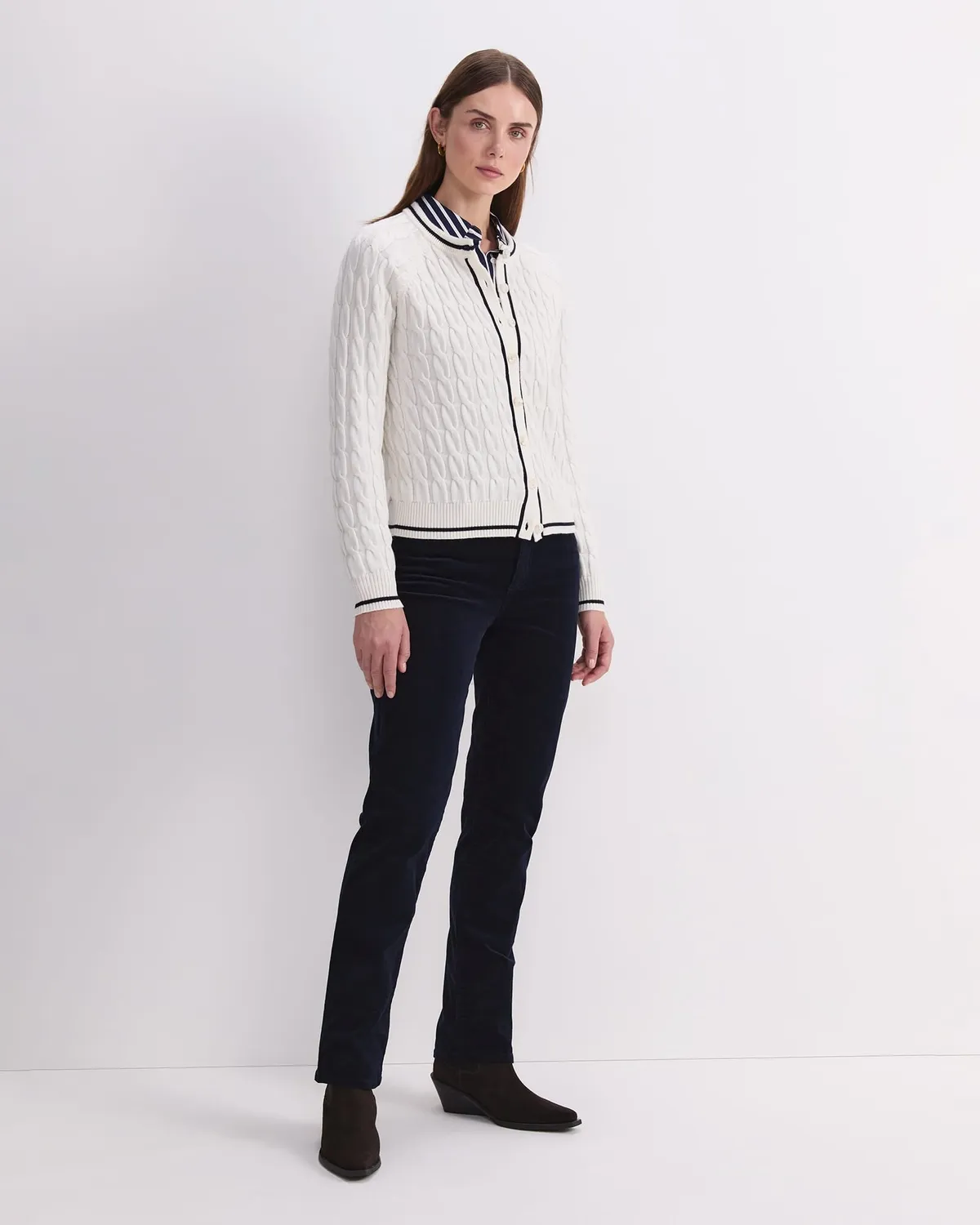 Sportscraft Merino Cable Cardigan bottoni lana merino