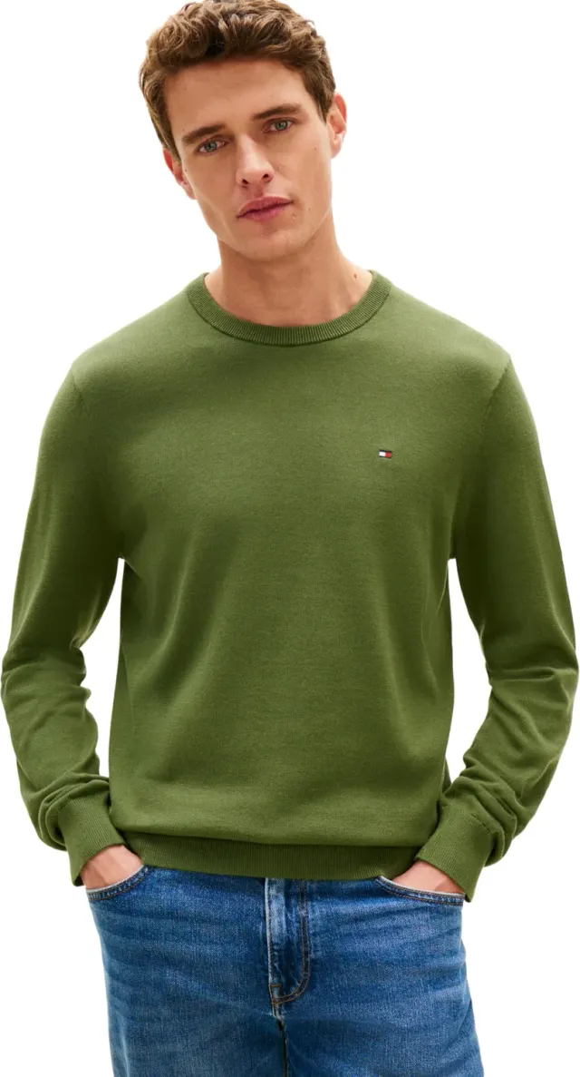 Tommy Hilfiger Essential Cotton maglione girocollo nero taglia L