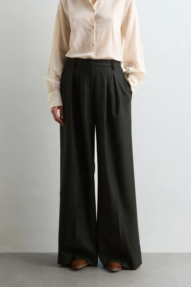 Massimo Alba Karly pantaloni donna dark green lana