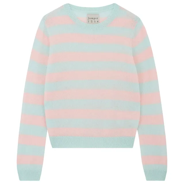Jumper 1234 Stripe maglione cashmere verde rosa