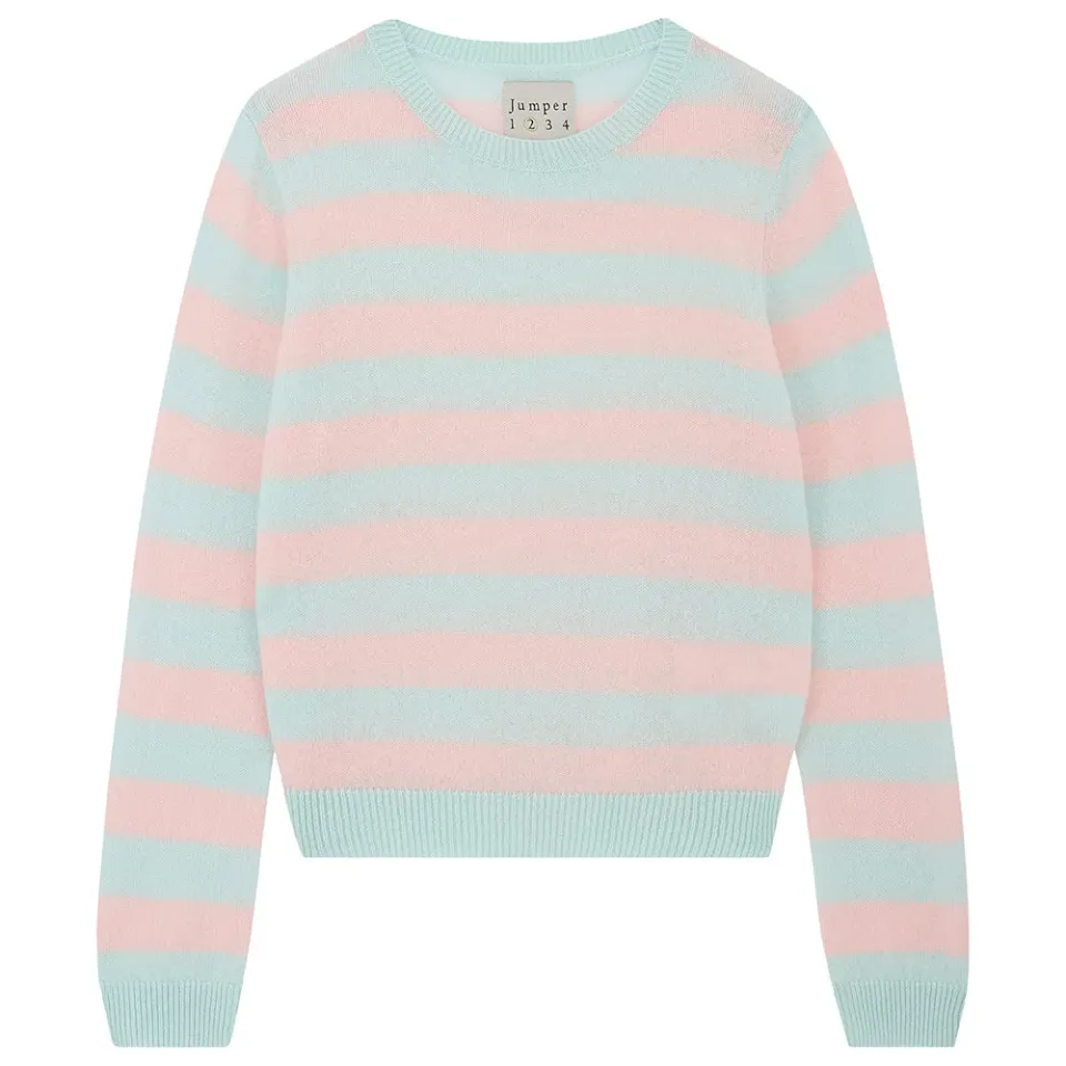 Jumper 1234 Stripe maglione cashmere verde rosa