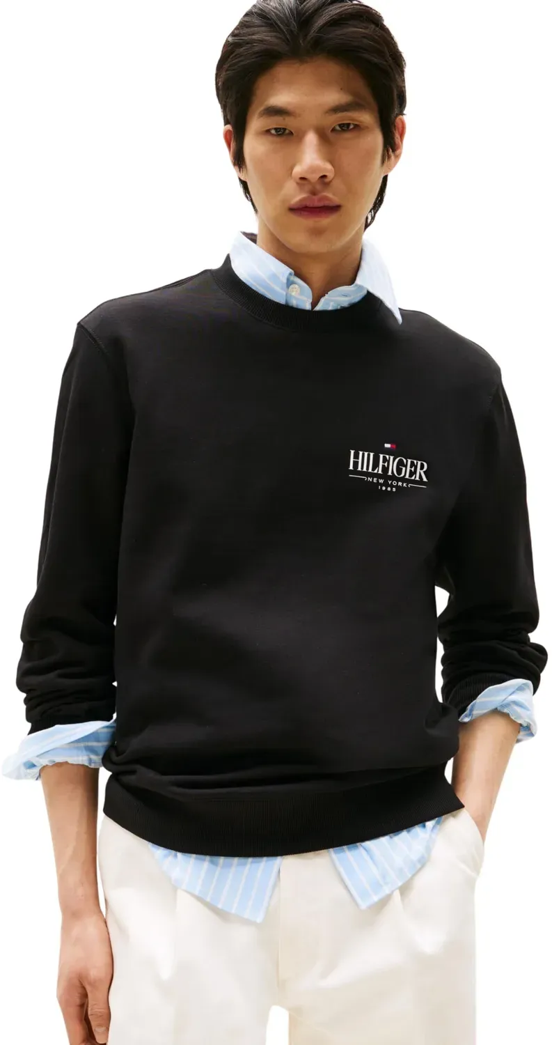 Tommy Hilfiger Stacked Regular Fit felpa uomo XXL nera