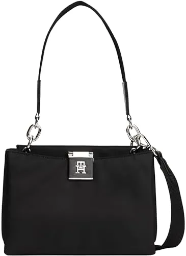 Tommy Hilfiger TH Her Med Satchel Nylon borsa nera
