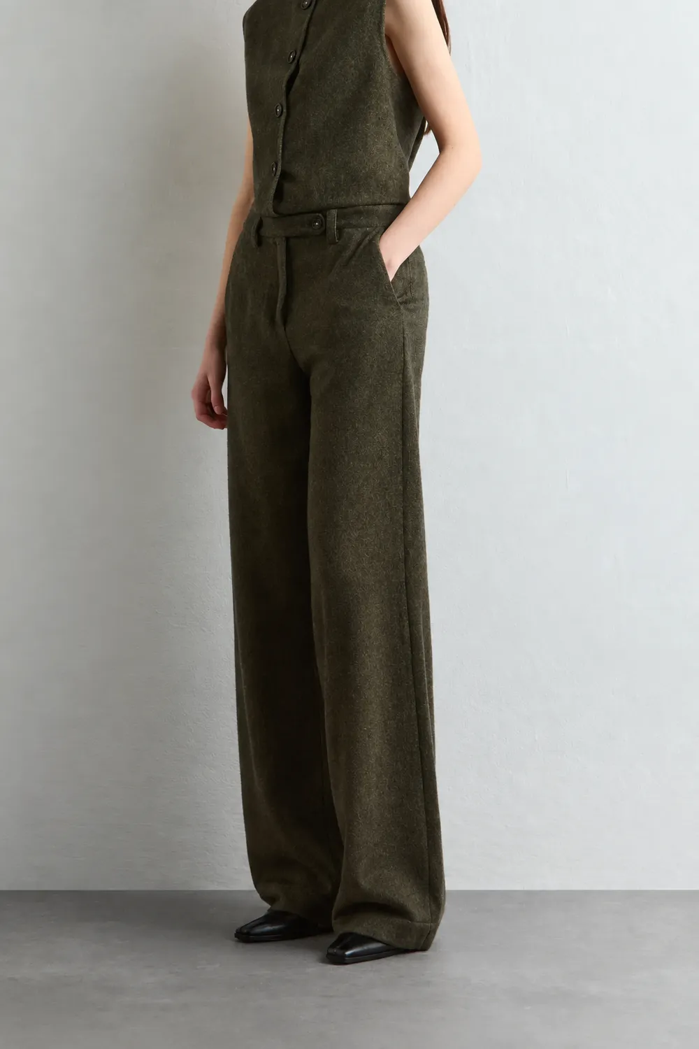 Massimo Alba Lamia pantaloni donna military lana