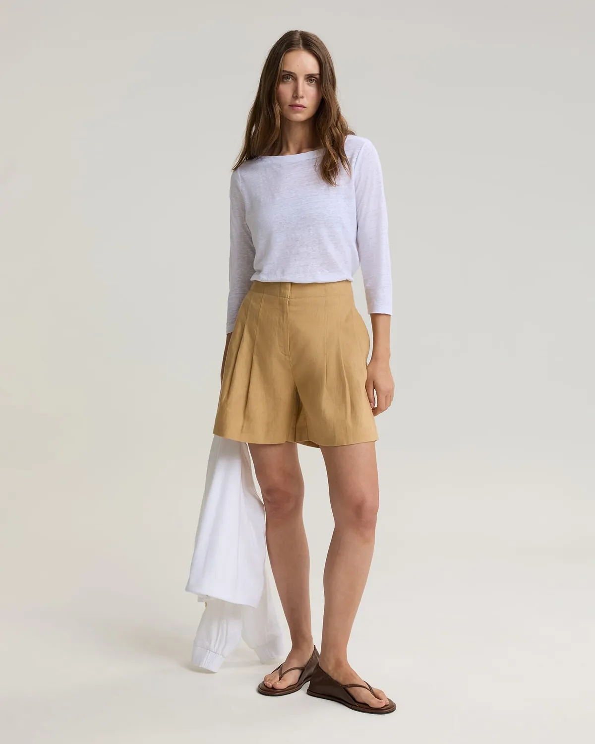 Sportscraft Cecile 121035 top lino argentato donna