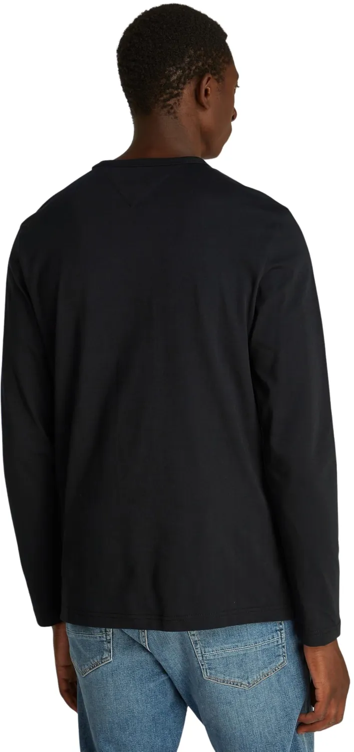 Tommy Hilfiger Girocollo Maglietta Maniche Lunghe Uomo Nera Cotone