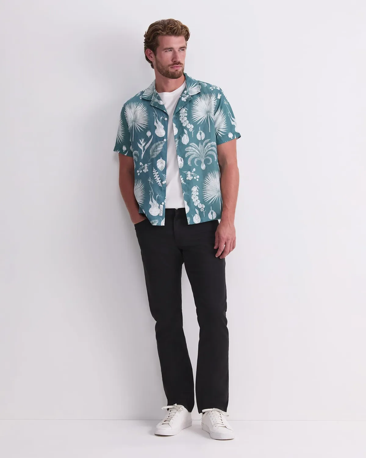 Sportscraft Silas Resort camicia lino fantasia botanica