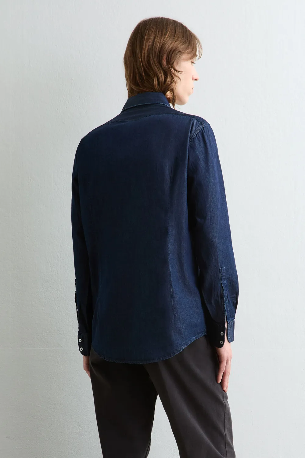 Massimo Alba Canary camicia uomo blu denim cotone