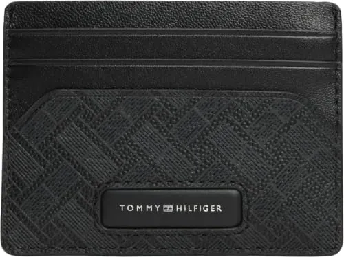 Tommy Hilfiger AM0AM14806 portafoglio uomo nero monogramma